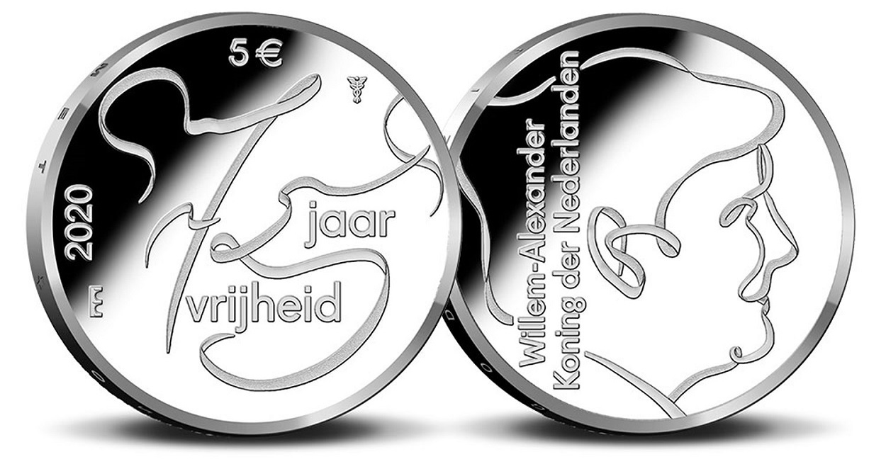 (EUR14.ComBU&BE.2020.0108011) 5 euro Netherlands 2020 UNC - Peace and freedom (zoom)