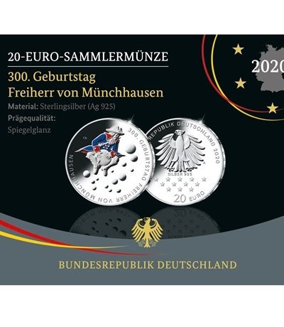 20 euro Allemagne 2022 J argent BE - Nain Tracassin - Elysées Numismatique