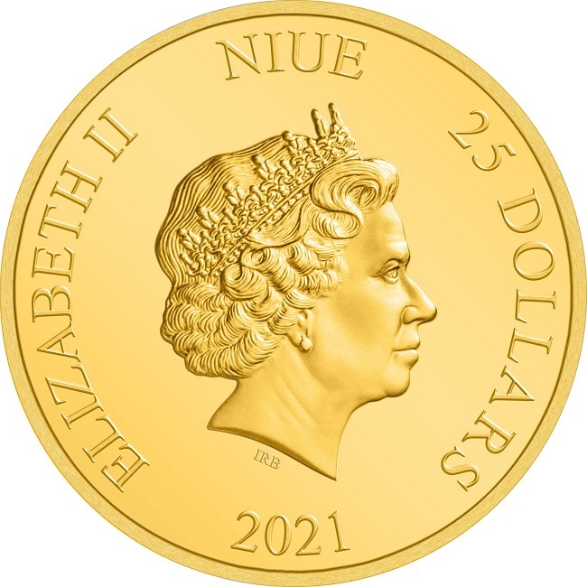 (W160.25.D.2021.30-01053) 25 Dollars Niue 2021 0.25 oz Proof gold - Lord Voldemort Obverse (zoom)