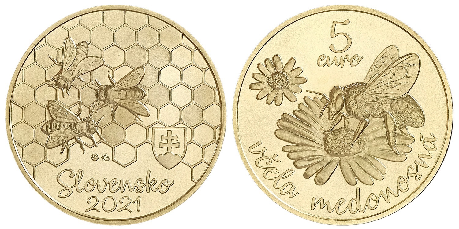 (EUR17.5.E.2021.501434) 5 € Slovakia 2021 - Honeybee (zoom)