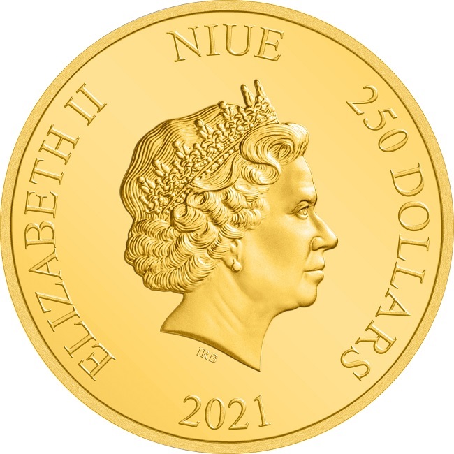 (W160.250.D.2021.30-01079) 250 Dollars Niue 2021 1 oz Proof gold - Dobby Obverse (zoom)