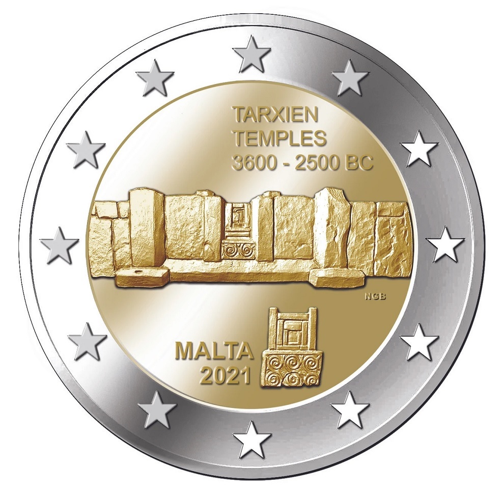 (EUR13.2.E.2021.2) 2 euro Malta 2021 - Tarxien temples (zoom)