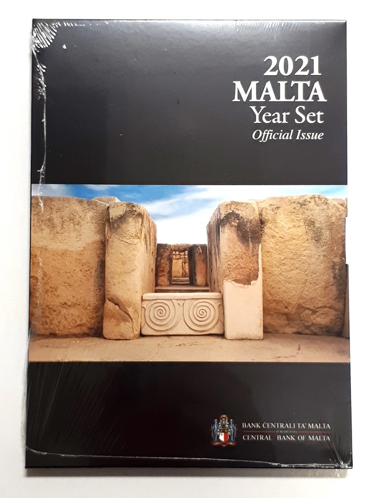 (EUR13.BU.set.2021) BU coin set Malta 2021 (Tarxien temples) (zoom)
