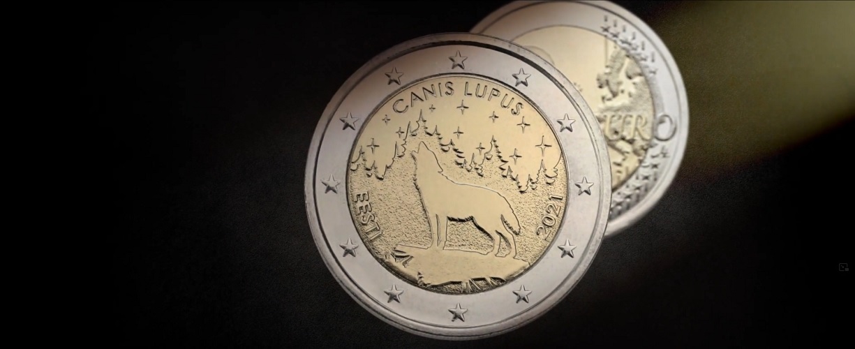 (EUR20.BU.2021.4740352401594) 2 euro Estonia 2021 BU - The wolf (blog illustration) (zoom)