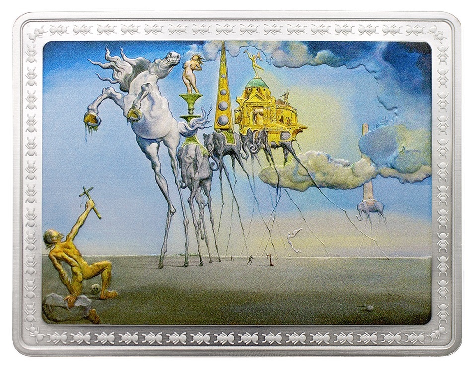 150 euro Spain 2021 Proof silver - The Temptation of St. Anthony, by Salvador Dali Obverse (zoom)