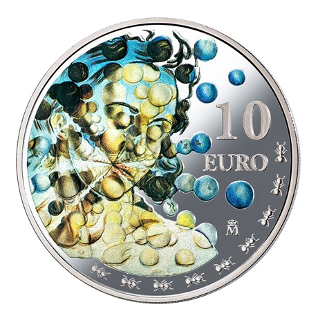(EUR05.Proof.2021.92917017) 10 euro Espagne 2021 argent BE - Galatée des sphères, de Salvador Dali Revers