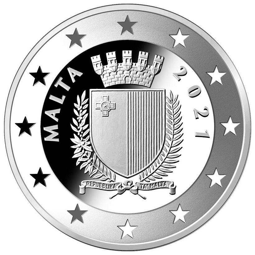 (EUR13.Diptych.2021.1) Diptych 10 € Malta 2021 Proof Ag & 5,50€ - Self-government (coin obverse) (zoom)