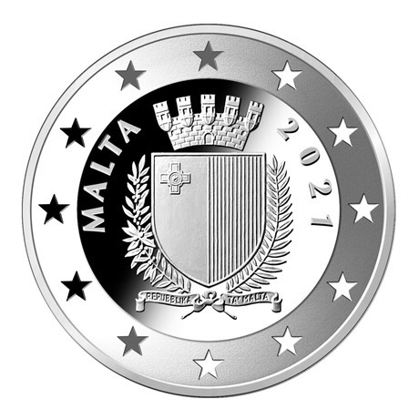 (EUR13.Diptych.2021.1) Diptyque 10 € Malte 2021 Ag BE et 5,50€ - Autonomie gouvernementale (avers monnaie)