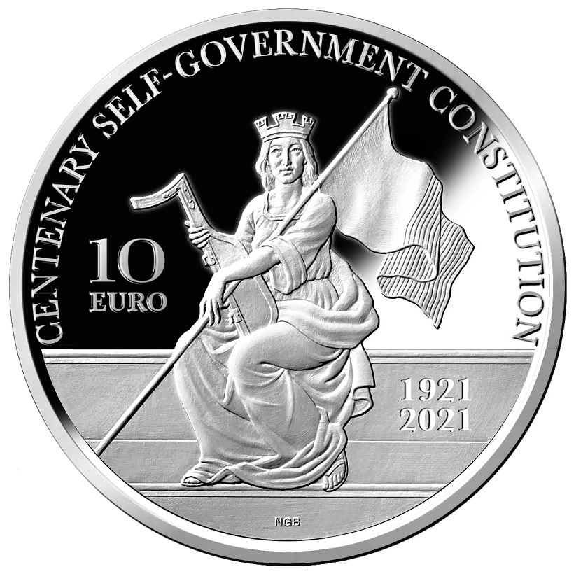 (EUR13.Proof.2021.10.E.1) 10 € Malta 2021 Proof silver - Malta self-government constitution Reverse (zoom)