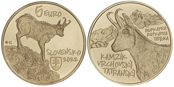 (EUR17.5.E.2022.501438) 5 euro Slovakia 2022 - Chamois (zoom)