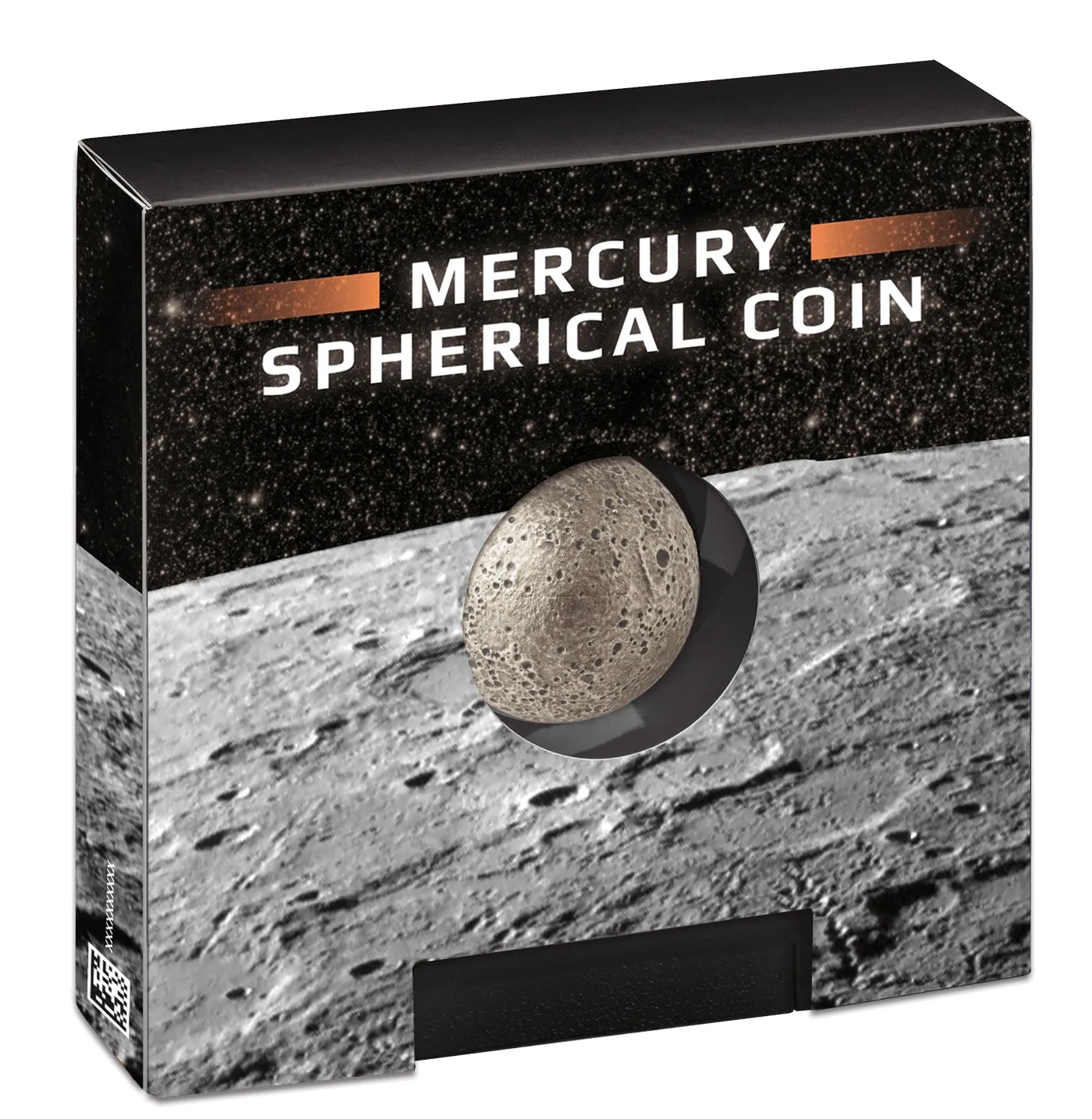 (W022.5.D.2022.1.oz.Ag.1) 5 $ Barbados 2022 1 ounce Antiqued Ag - Planet Mercury (packaging front) (zoom)