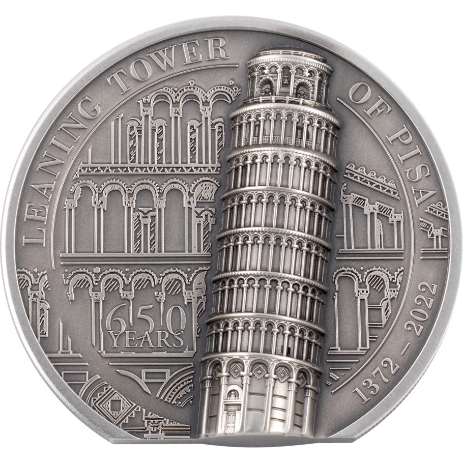 (W099.10.D.2022.29749) 10 Dollars Leaning Tower of Pisa 2022 - Antique silver Reverse (zoom)