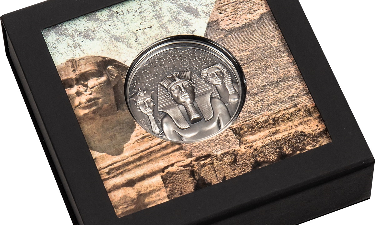 (W099.20.D.2022.29915) 20 $ Legacy of the Pharaohs 2022 - Antique silver (packaging) (zoom)