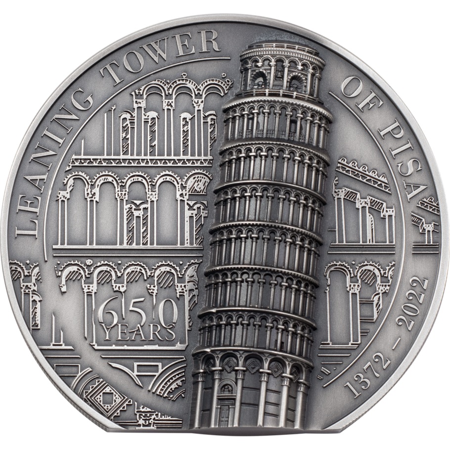 (W099.25.D.2022.29750) 25 Dollars Leaning Tower of Pisa 2022 - Antique silver Reverse (zoom)