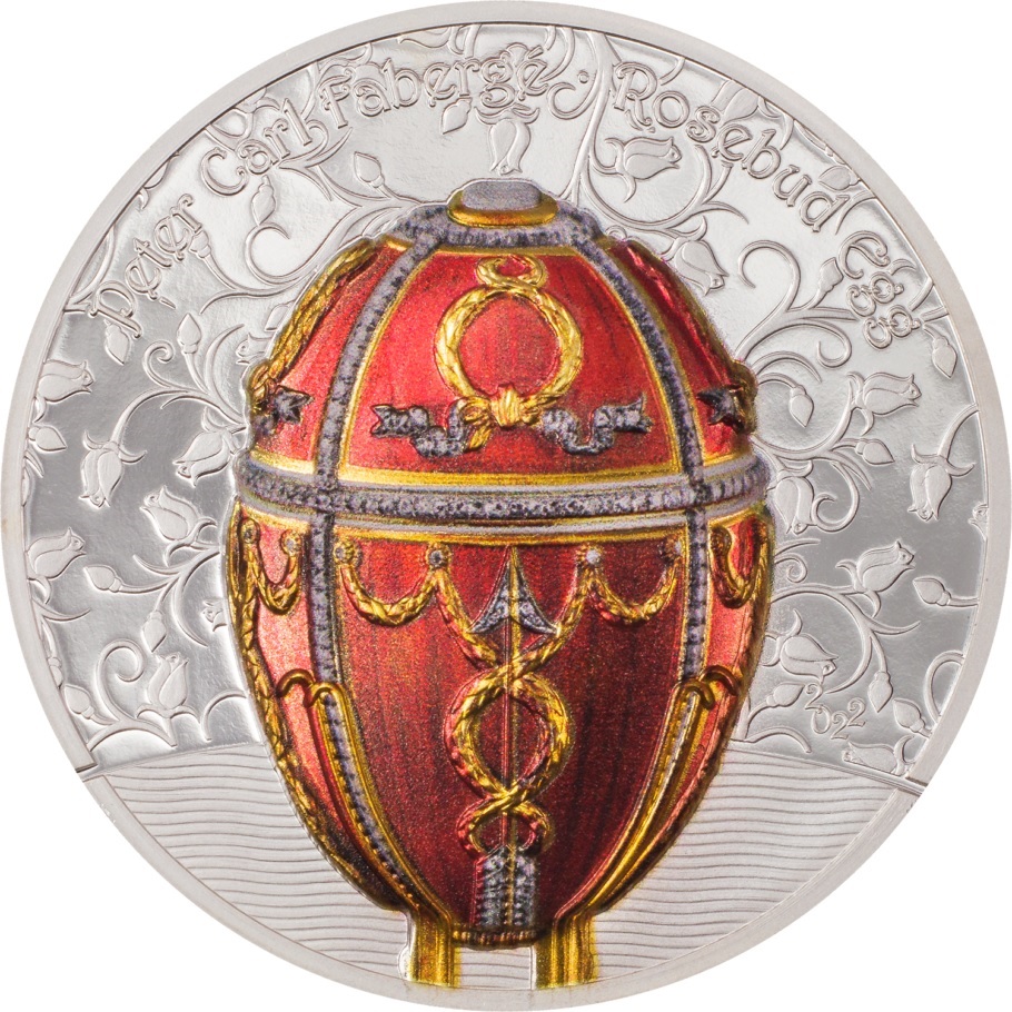 (W151.1000.Tögrög.2022.29854) 1000 Tögrög Mongolia 2022 2 oz Proof Ag - Fabergé Rosebud Egg Reverse (zoom)
