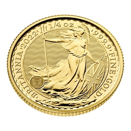 (W185.25.P.2022.UKBGB22Q) 25 £ Royaume-Uni 2022 quart once or - Britannia (vue sur revers)