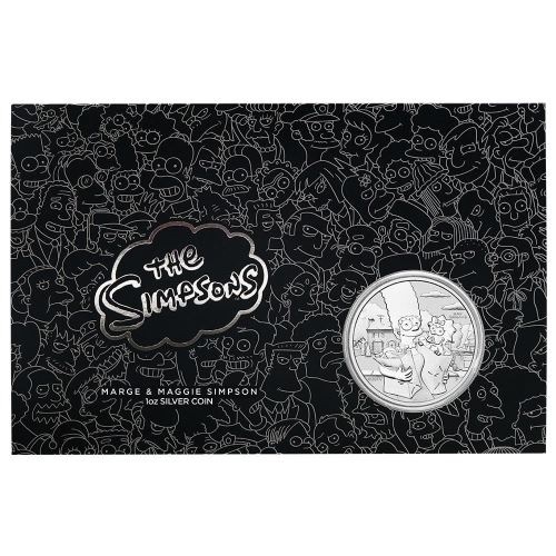 (W228.1.1.D.2021.21L05AAD) 1 $ Tuvalu 2021 1 ounce Ag - Simpsons Marge and Maggie (packaging) (zoom)