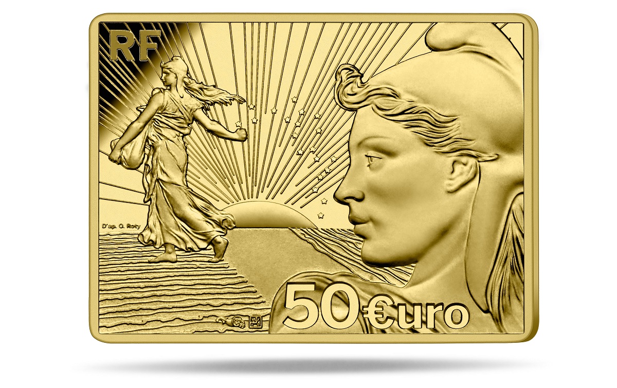 (EUR07.Proof.2022.10041362690000) 50 € France 2022 Proof Au - Sower (20 years of euro) Obverse (zoom)
