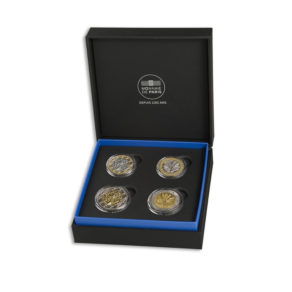 (EUR07.Proof.set.2022.10041364710000) Proof four-coin set France 2021 and 2022 (New national side) (zoom)