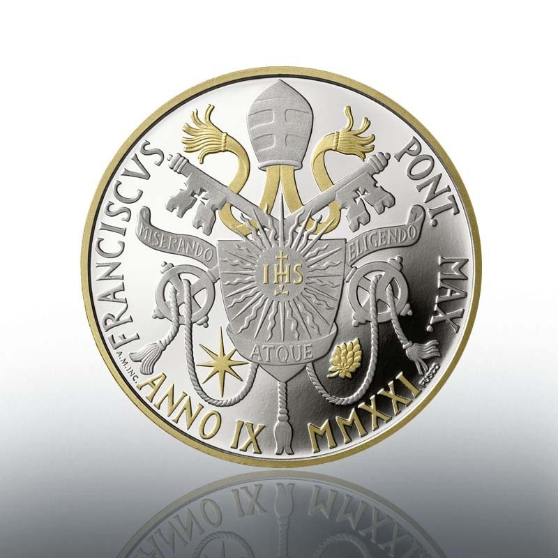 (EUR19.Proof.2021.CN1607) 10 euro Vatican 2021 Proof silver - UNESCO (gilded) Obverse (zoom)