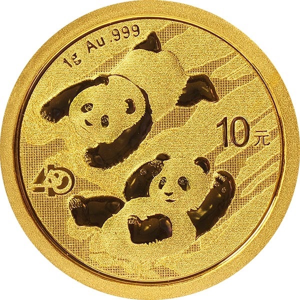 (W041.10.Y.2022.1.g.Au.1) 10 元 China 2022 1 g Au - Chinese Panda Reverse (zoom)