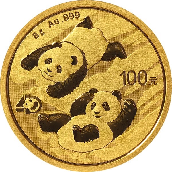 (W041.100.Y.2022.8.g.Au.1) 100 元 China 2022 8 g Au - Chinese Panda Reverse (zoom)