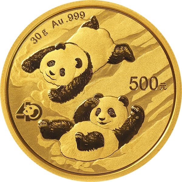 (W041.500.Y.2022.30.g.Au.1) 500 元 China 2022 30 g Au - Chinese Panda Reverse (zoom)