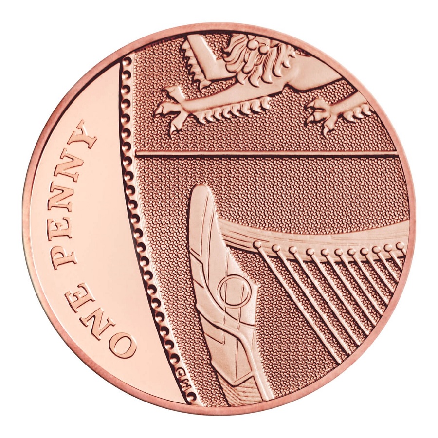 1(W185.BU.set.2022.DUW22) BU definitive coin set United Kingdom 2022 (1 Penny reverse) (zoom)