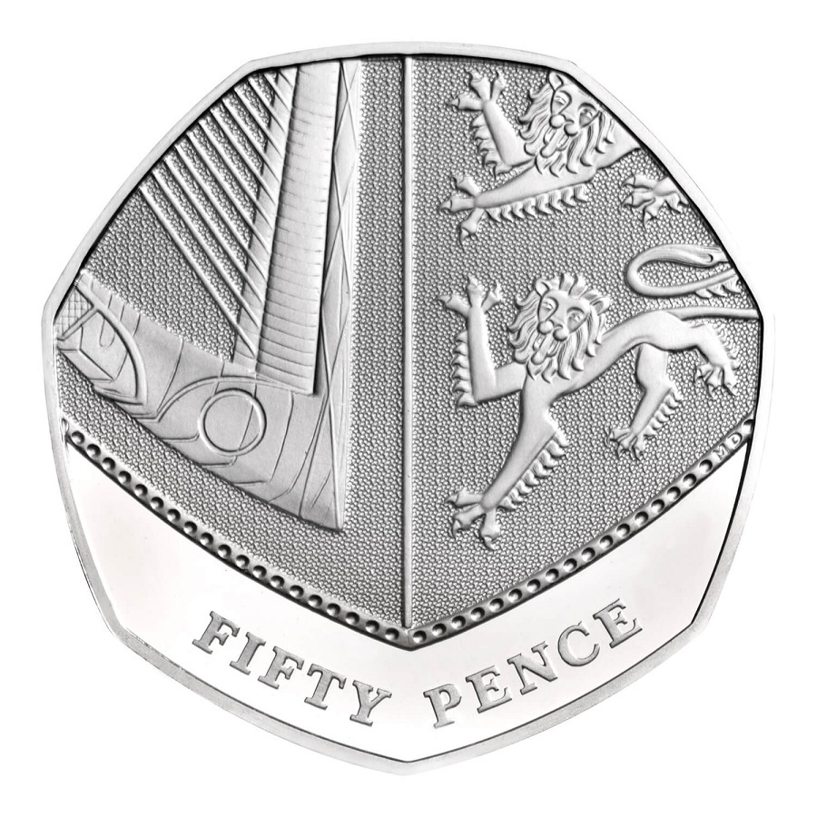 1(W185.BU.set.2022.DUW22) BU definitive coin set United Kingdom 2022 (50 Pence reverse) (zoom)