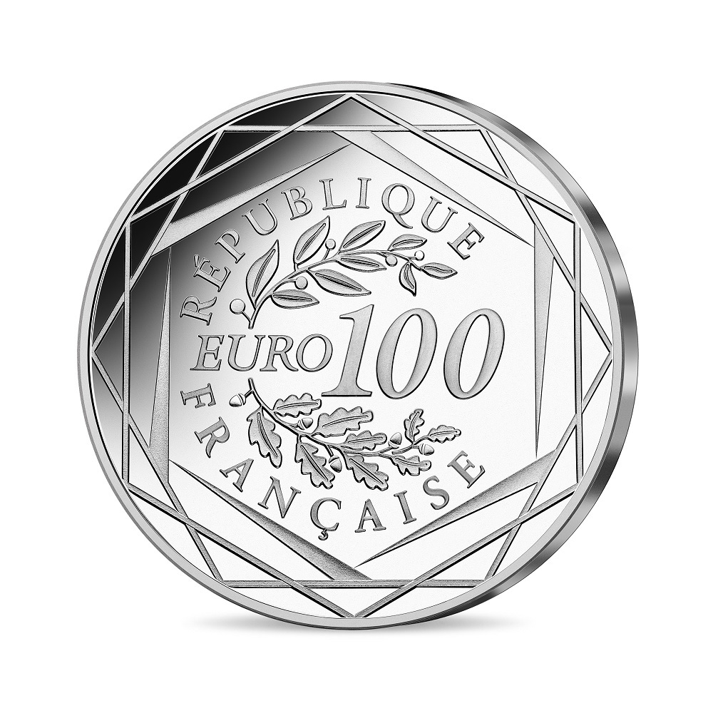 (EUR07.100.E.2022.10041364710000) 100 € France 2022 silver - 20 years of euro cash Reverse (zoom)
