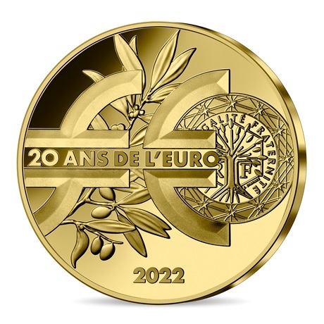 (EUR07.Proof.2022.10041362740000) 100 euro France 2022 or BE - Semeuse (20 ans euro) Revers