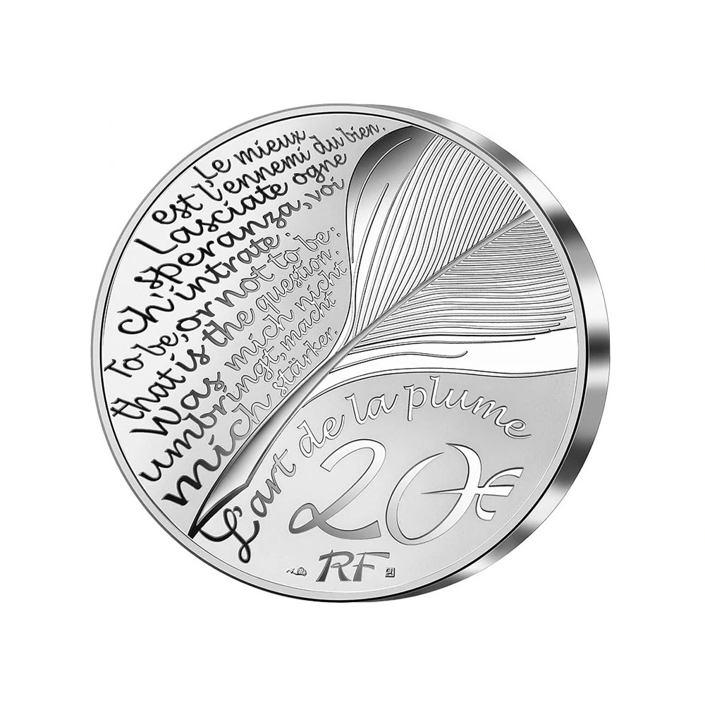(EUR07.Proof.2022.10041363870000) 20 euro France 2022 Proof silver - Molière Reverse (zoom)