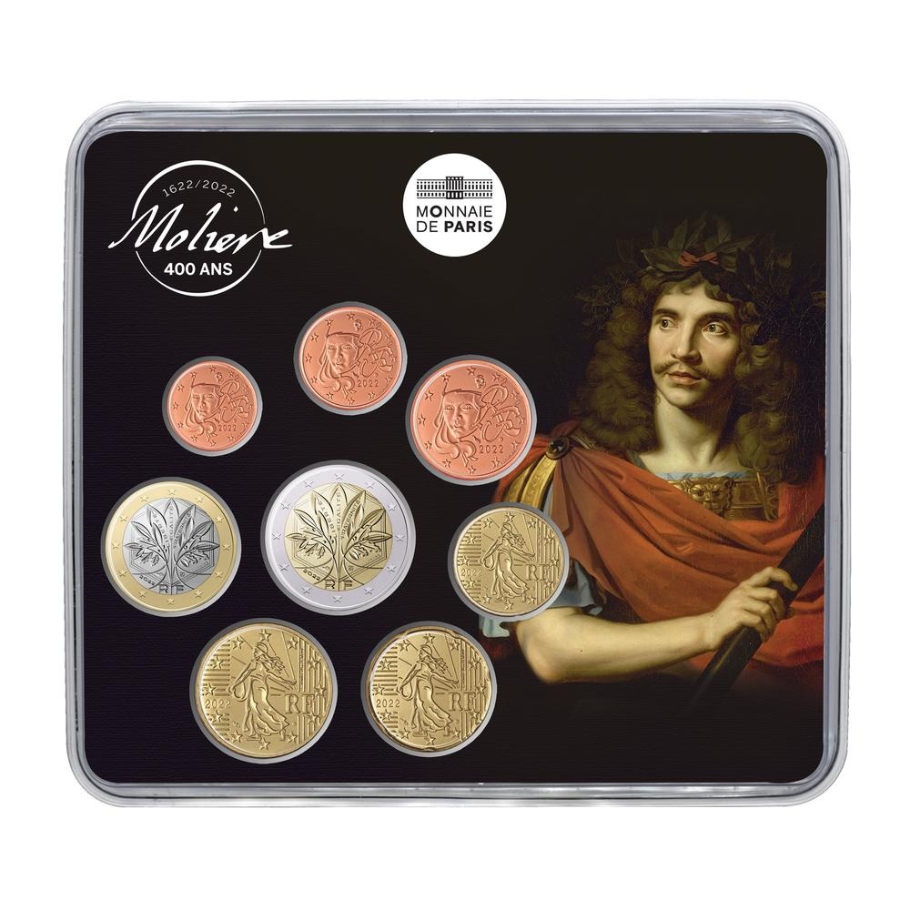 (EUR07.mini-set.2022.10041365460000) BU coin set France 2022 - Molière Front (zoom)
