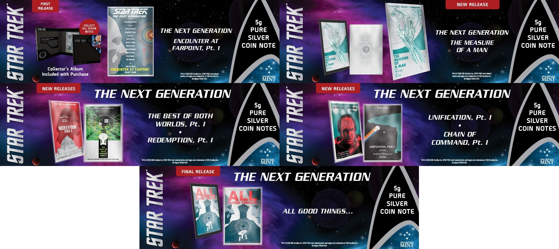 Niue silver foils Star Trek The Next Generation (shop illustration) (zoom)