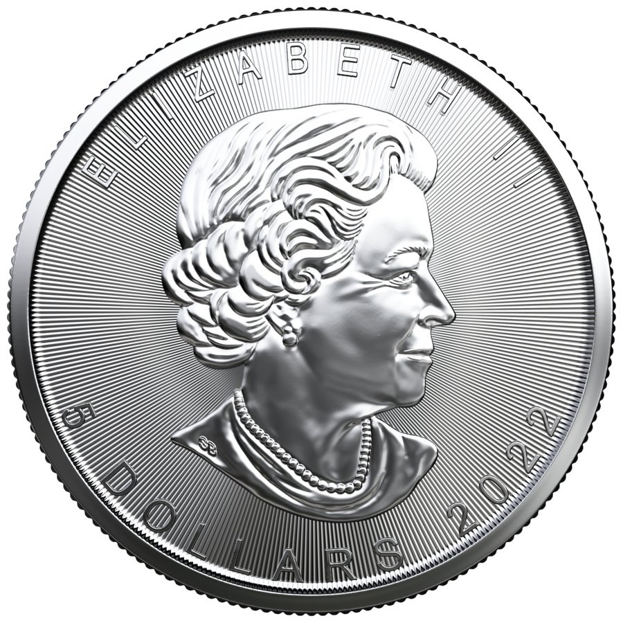 (W037.5.D.2022.1.oz.Ag.1) 5 Dollars Canada 2022 1 oz silver - Maple leaf Obverse (zoom)
