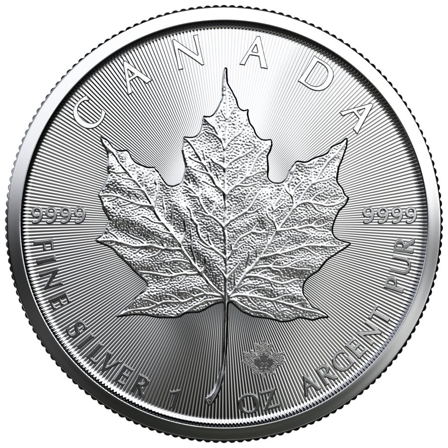 (W037.5.D.2022.1.oz.Ag.1) 5 Dollars Canada 2022 1 oz silver - Maple leaf Reverse (zoom)