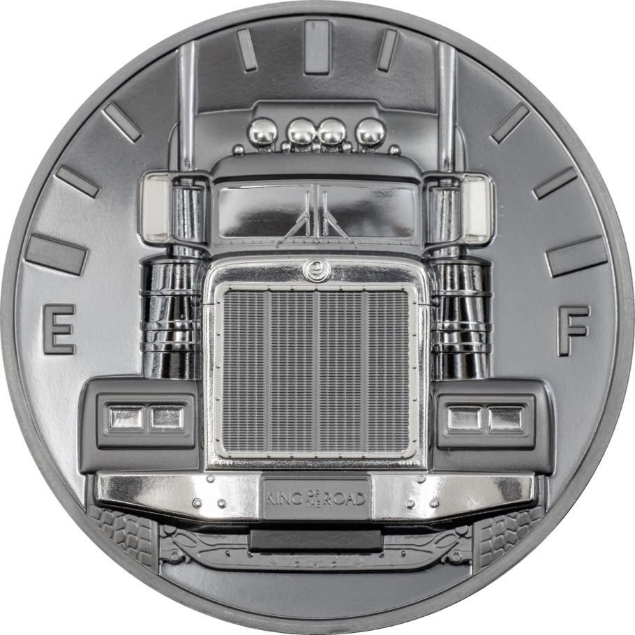 (W099.10.D.2022.29923) 10 $ Cook Islands 2022 2 oz Black Proof silver - Truck, King of the Road Reverse (zoom)