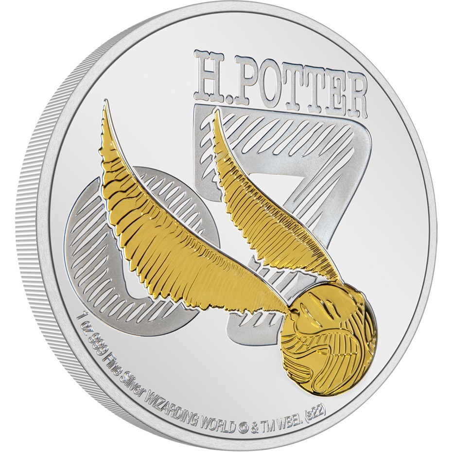 (W160.2.D.2022.30-01176) 2 Dollars Niue 2022 1 oz Proof silver - Golden Snitch Reverse (zoom)