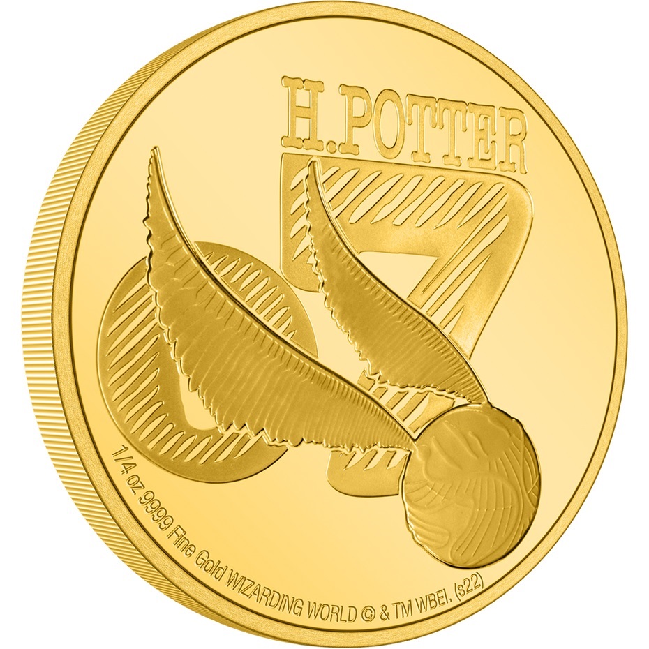 (W160.25.D.2022.30-01178) 25 Dollars Niue 2022 quarter oz Proof gold - Golden Snitch Reverse (zoom)