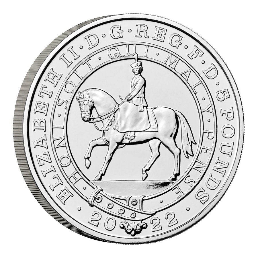 (W185.5.P.2022.UK22PJBU) 5 Pounds Platinum Jubilee 2022 BU Obverse (zoom)