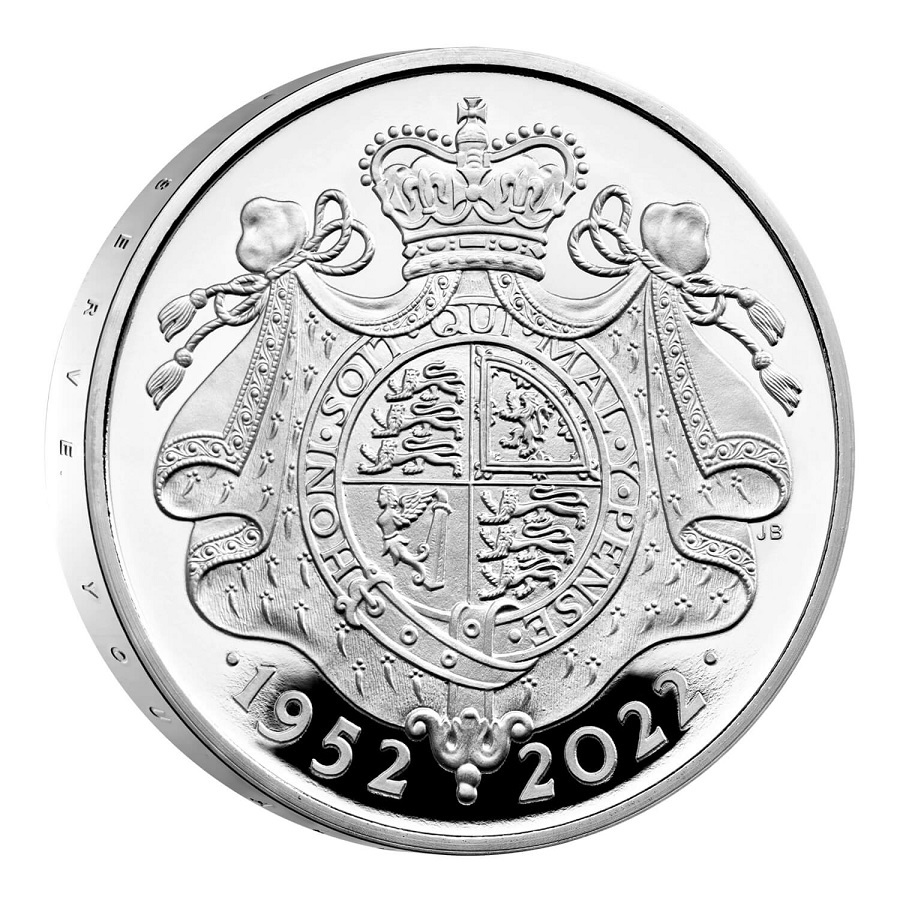 (W185.5.P.2022.UK22PJSP) 5 Pounds Platinum Jubilee 2022 - Proof silver Reverse (zoom)