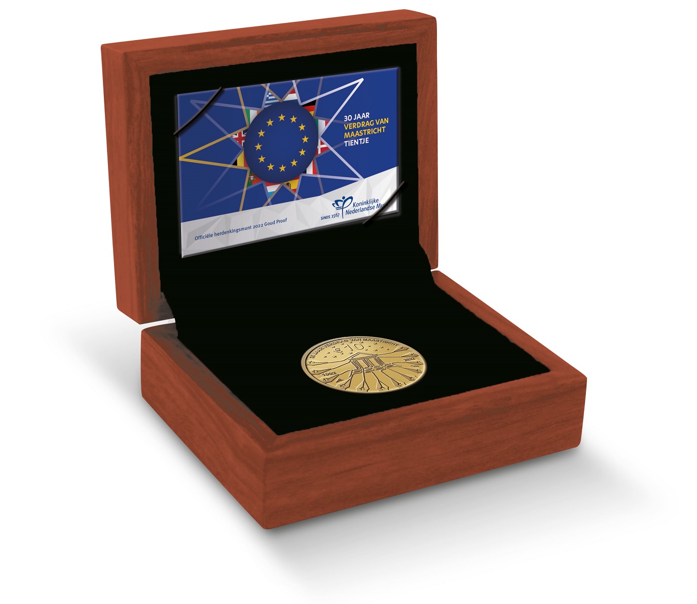 10 euro Netherlands 2022 Proof gold - Maastricht Treaty (case) (zoom)