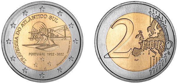 2 euro Portugal 2022 - Crossing of the South Atlantic (zoom)