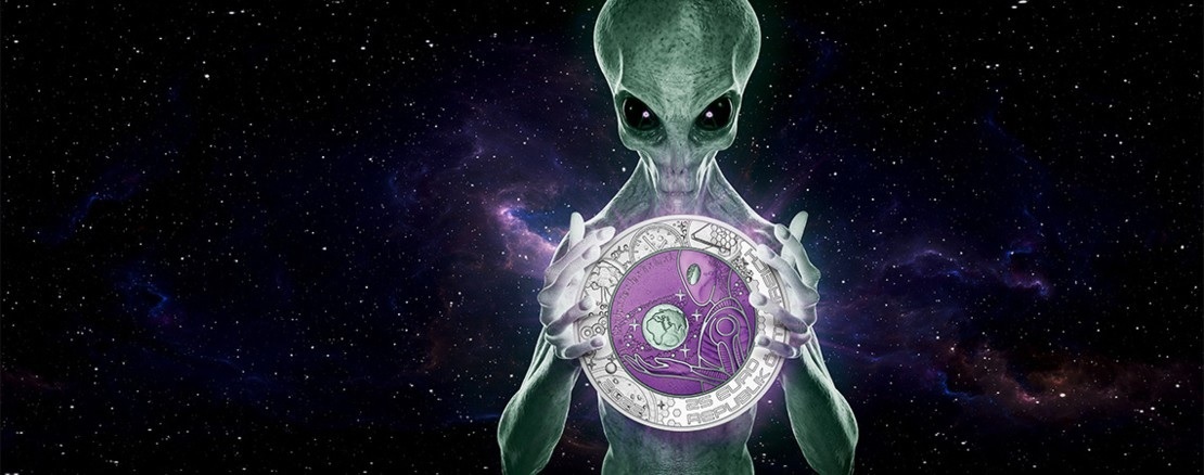 (EUR01.BU.2022.25620) 25 € Austria 2022 BU silver and niobium - Extraterrestrial Life (blog illustration) (zoom)