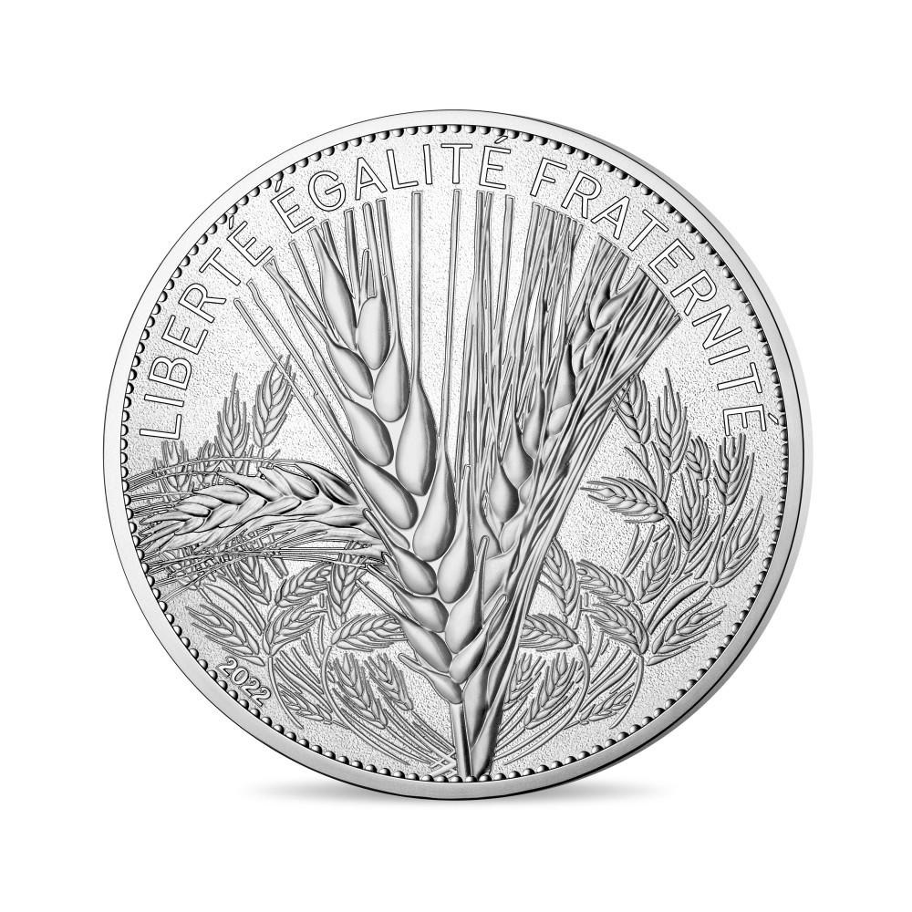 (EUR07.100.E.2022.10041365420001) 100 euro France 2022 silver - Wheat Obverse (zoom)