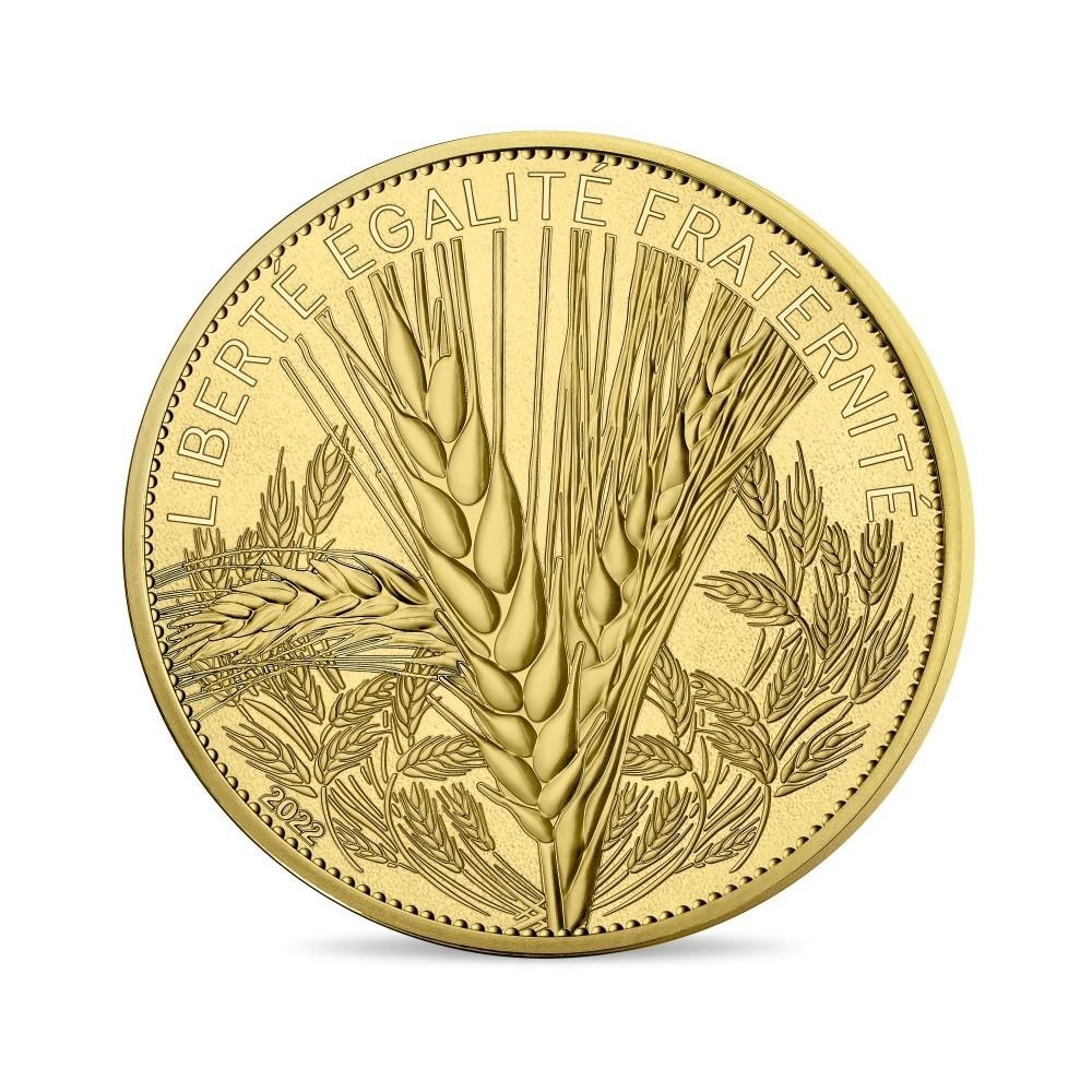 (EUR07.BU.2022.10041365410001) 250 euro France 2022 BU gold - Wheat Obverse (zoom)