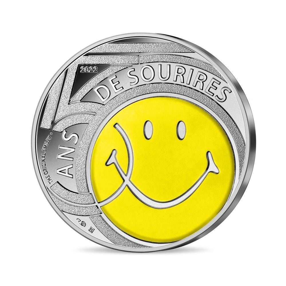 (EUR07.Unc.2022.10041330980005) 10 euro France 2022 silver - Smiley Obverse (zoom)