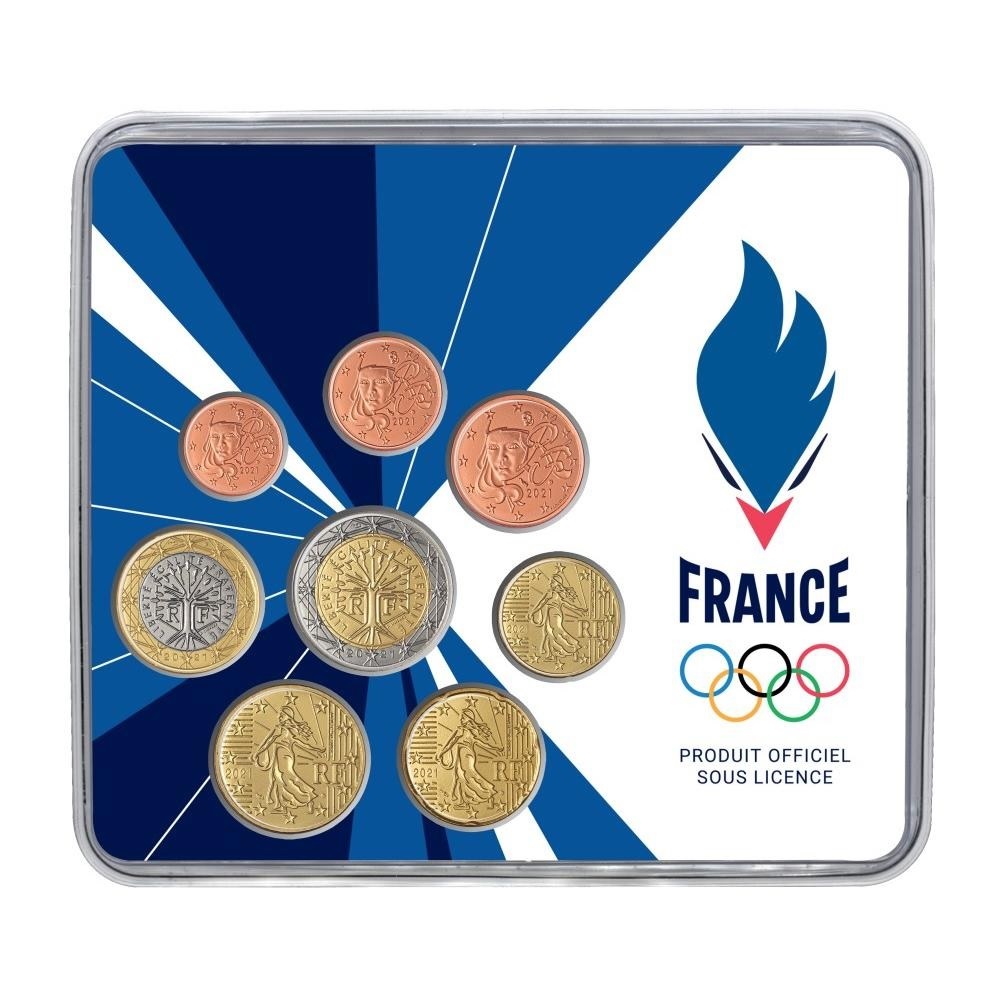 (EUR07.mini-set.2021.10041355720000) BU coin set France 2021 - French Olympic team Front (zoom)