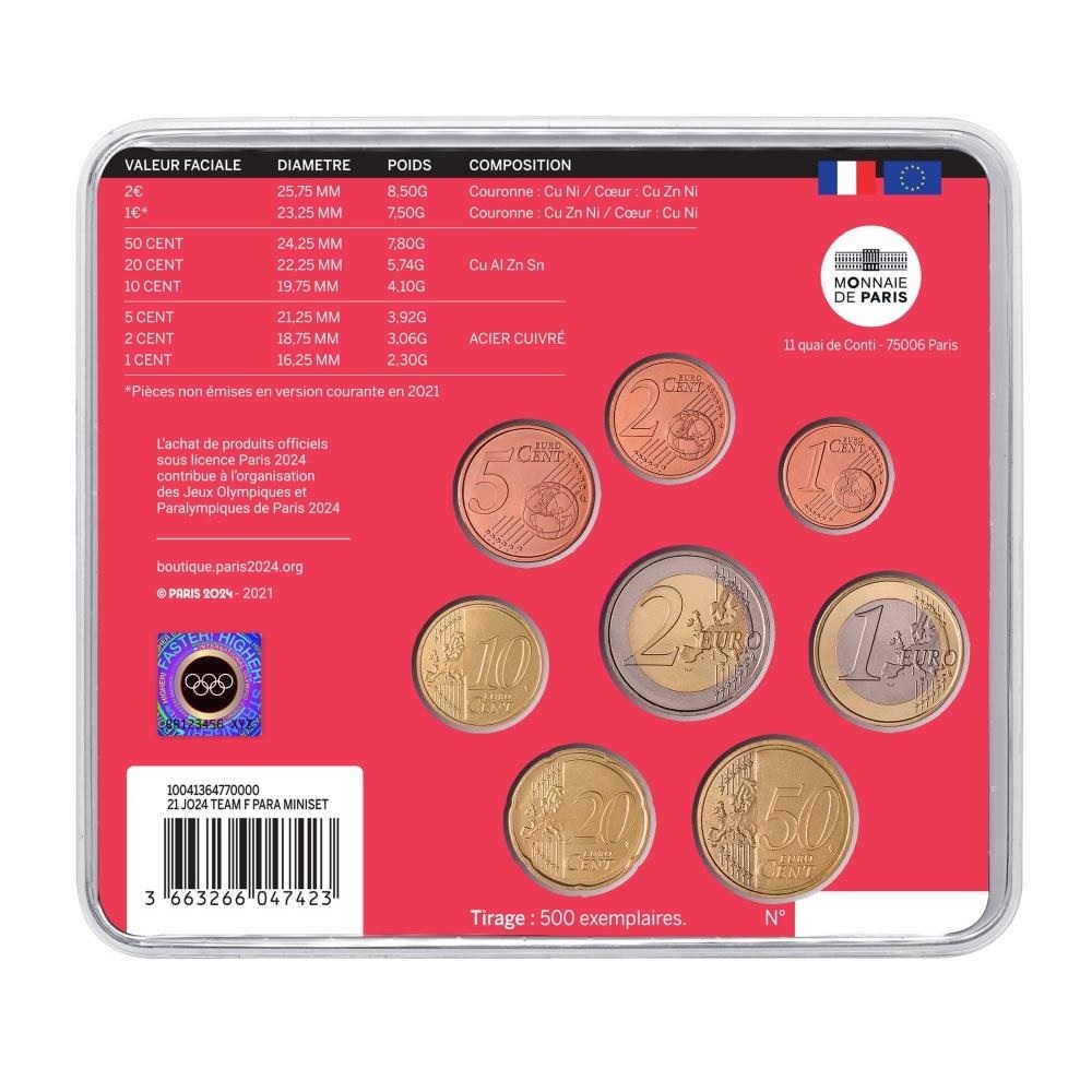 (EUR07.mini-set.2021.10041364770000) BU coin set France 2021 - French paralympic team Back (zoom)