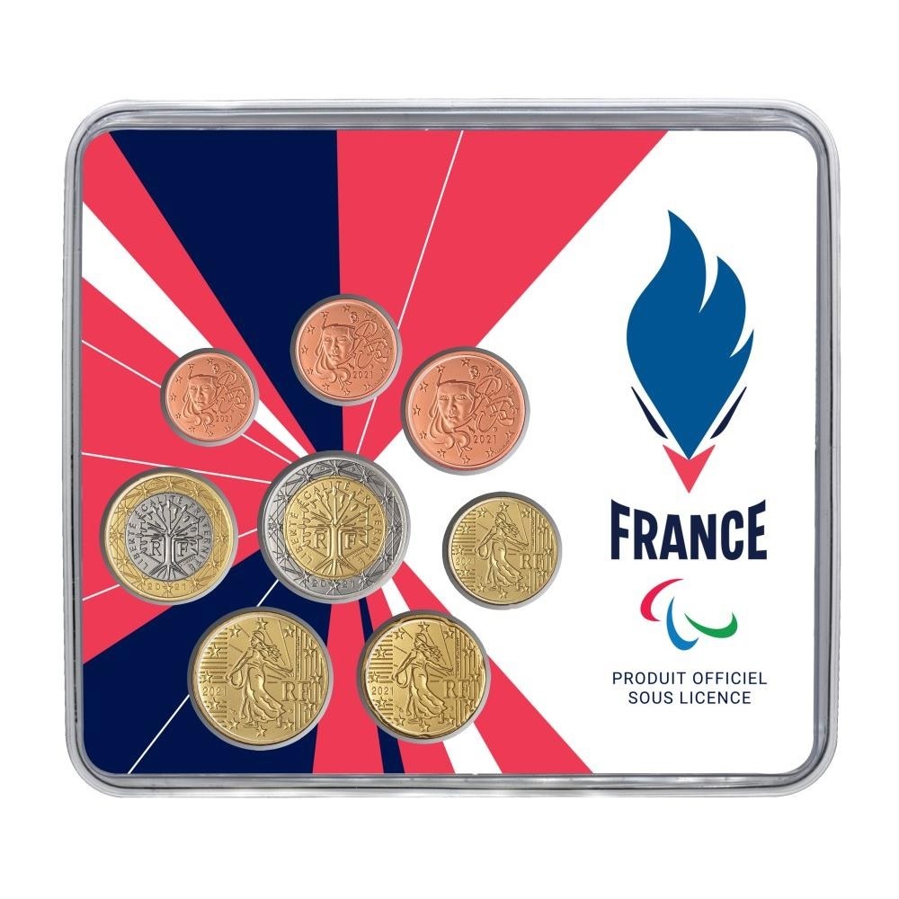 (EUR07.mini-set.2021.10041364770000) BU coin set France 2021 - French paralympic team Front (zoom)